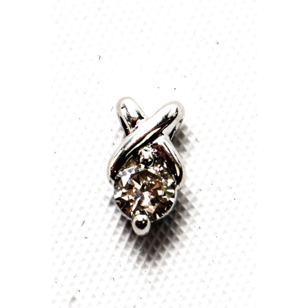 Designer Womens Platinum 0.20ct Diamond Slider Pendant .9g